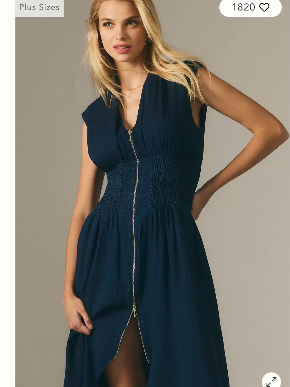 Anthropologie Tommie cap-sleeve denim dress